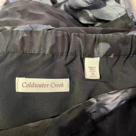 Coldwater Creek Womens Silk Blend Floral Flare Skirt Sz M 10-12 Elegant - Picture 3 of 11